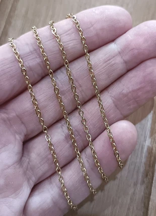 Lot de 2M Chaînes Fines Acier Inoxydable Doré Maillons Soudés 2x2,5mm Bijoux Diy, état: Très bon état, 5,00 €, 5,95 € Protection acheteurs (Pro) incluse