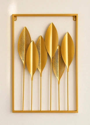 Jolie Cadre mural doré déco représentant 6 Feuilles doré – 60x40 cm, brand: Glamour, condizioni: Ottime, €12.00, €13.30 include la Protezione acquisti