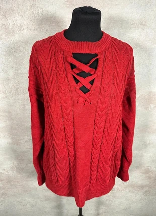 pull Maille Torsadée Cable Knit Vintage Rupture rouge epais croise devant taille M, brand: Vintage Dressing, condition: Very good, size: M / 38 / 10, €14.00, €15.40 includes Buyer Protection Pro