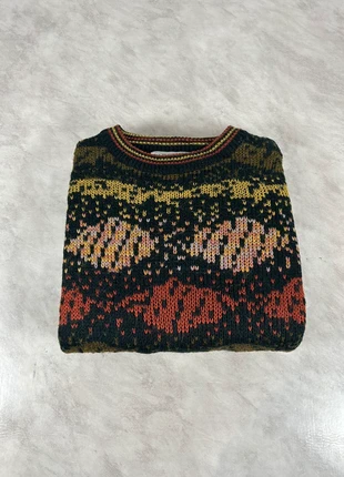 Pull ethnic vintage L motifs multicolores maille épaisse rétro boho unique Code 003N, brand: Vintage Dressing, condition: Very good, size: L, €35.00, €37.45 includes Buyer Protection Pro