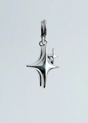 Silver Star Sparkle Hoop Earrings, condition: New without tags, £8.00, £9.10 includes Buyer Protection