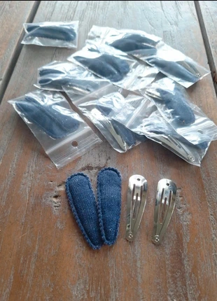 10 setjes kniphoesjes incl knipjes, jeansstof, 55mm, brand: NO LABEL, condizioni: Nuovo con cartellino, €1.00, €1.75 include la Protezione acquisti