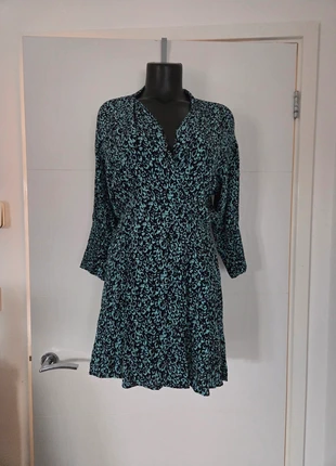 ZARA Black Wrap Style Dress with Light Turquoise Leopard Print – Size XS, brand: Zara, condition: Very good, size: XS / UK 4-6, £7.00, £8.05 includes Buyer Protection