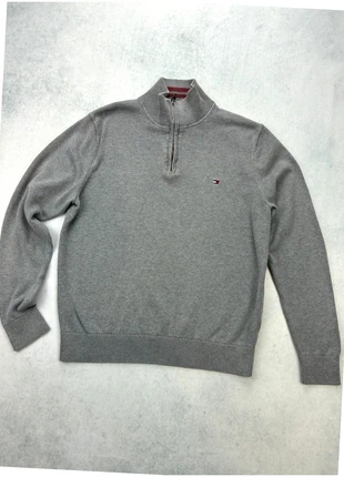 Pull Half zip quart zip tommy hilfiger gris/M col camionneur coton piqué sweat logo brodé, marke: Tommy Hilfiger, zustand: Sehr gut, größe: M, 42,75 €, 45,59 € beinhaltet Vinted-Käuferschutz Pro