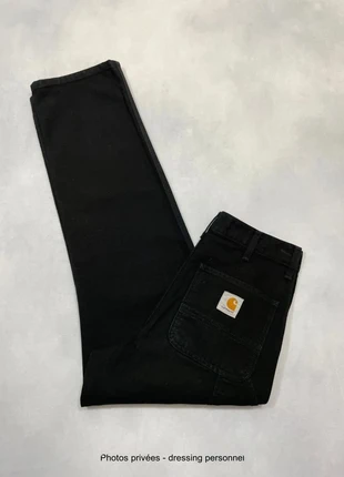 Jean Carhartt wip Noir Large Single Knee Pant Baggy Carpenter Denim Taille S w27 #573, marque: Carhartt, état: Très bon état, taille: W27 | FR 36, 49,00 €, 52,15 € Protection acheteurs incluse
