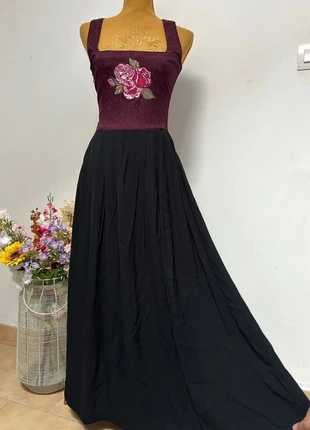 Longue robe dirndl bicolore à buste floral Distler Original T34, marque: Distler, état: Très bon état, taille: XS / 34 / 6, 15,00 €, 16,45 € Protection acheteurs (Pro) incluse