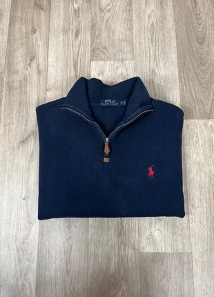 Pull half zip Ralph Lauren bleu marine 1/4 Demi Col camionneur taille M, merk: Ralph Lauren, staat: Heel goed, maat: M, € 65,00, € 68,95 inclusief Kopersbescherming