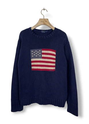 Jersey de punto Ralph Lauren bandera EEUU Estados Unidos Azul Marino - (L), marque: Ralph Lauren, état: Très bon état, taille: L, 85,00 €, 89,95 € Protection acheteurs (Pro) incluse
