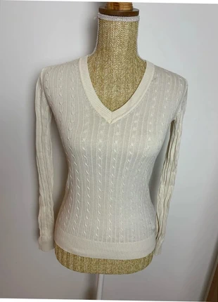 Pull Col en V Torsadé Tommy Hilfiger - Taille XS, brand: Tommy Hilfiger, condition: Very good, size: XS / 34 / 6, €12.00, €13.30 includes Buyer Protection Pro