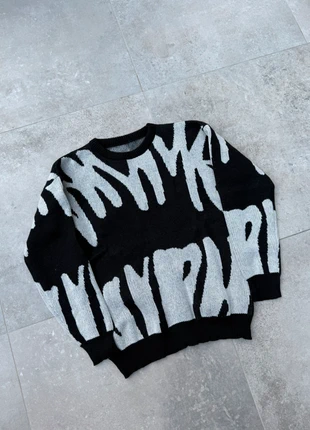 Knit, pull à motifs Vague noir et blanc style vintage - 2000’s, merk: Aesthetic, staat: Nieuw zonder prijskaartje, maat: M, € 25,00, € 26,95 inclusief Kopersbescherming