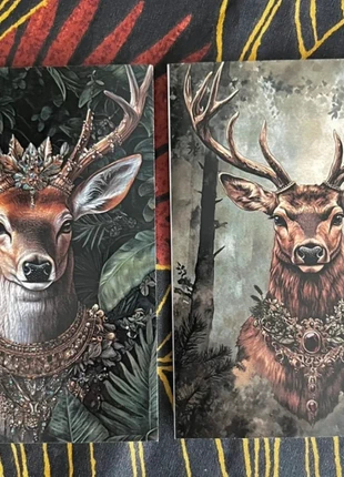 SALE! Set van 2 dubbele wenskaarten 'Edelhert' inclusief enveloppen, staat: Nieuw met prijskaartje, € 1,00, € 1,75 inclusief Kopersbescherming