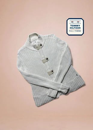 Cardigan Tommy Hilfiger® Authentique femme écru col montant XL Très bon état THF1071, marca: Tommy Hilfiger, estado: Muy bueno, tamaño: XL / 42 / 14, 14,00 €, 15,40 € Protección al comprador Pro incluida