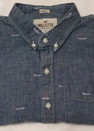 Mens Chambray Hollister Short Sleeve Shirt. Size L., brand: Hollister, condition: Very good, size: L, £4.50, £5.43 includes Buyer Protection