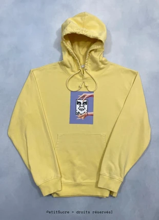 Pull Obey Jaune Homme Imprimé coupe Large Hoodie Oversize Sweatshirt - Taille M #830, brand: Obey, condition: Very good, size: M, €47.00, €50.05 includes Buyer Protection Pro