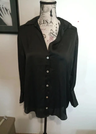 🖤 Chemise satinée noire Zara T.S 🖤, brand: Zara, condition: Very good, size: S / 36 / 8, €15.00, €16.45 includes Buyer Protection