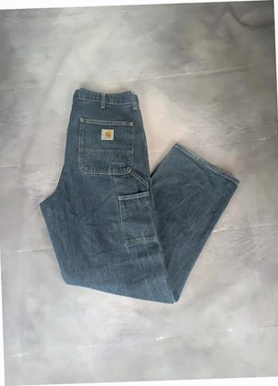 Jeans baggy coupe droite carhartt wip brut bleu marine single knee pant Carpenter taille 34×34, marque: Carhartt, état: Très bon état, taille: W32 | FR 42, 44,65 €, 47,58 € Protection acheteurs (Pro) incluse