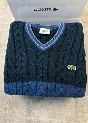 Pull col V lacoste unies marine bleu logo brodé taille XL homme / KZ085, brand: Lacoste, condition: Very good, size: XL, €39.90, €42.60 includes Buyer Protection