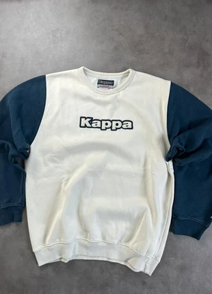 Sweat col rond crewneck vintage Kappa blanc marine logo brodé taille L, brand: Kappa, condizioni: Ottime, taglia: L, €20.00, €21.70 include la Protezione acquisti Pro