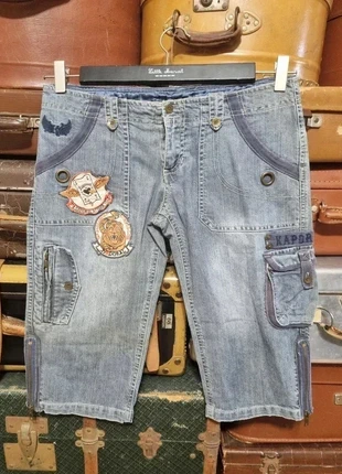 Kaporal Nacho Denim Y2K Cargo Shorts – Early 2000s Streetwear – Size S – Measures below, marque: Kaporal, état: Très bon état, taille: S, 6,00 €, 7,00 € Protection acheteurs (Pro) incluse