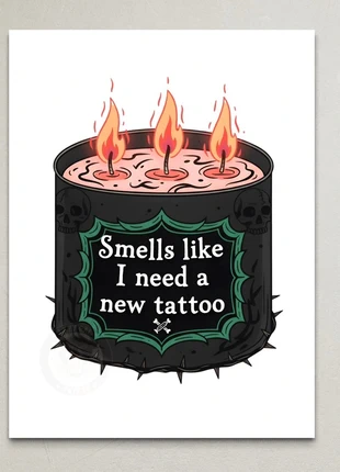 Funny Print A4 Candle Tattoo Poster, brand: lazy gal prints, condition: New with tags, £10.00, £11.20 includes Buyer Protection Pro