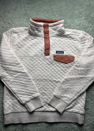 Veste Polaire Half 1/4 zip Patagonia | Femme blanc et marron | Taille M, merk: Patagonia, staat: Heel goed, maat: M / 38 / 10, € 45,00, € 47,95 inclusief Kopersbescherming Pro