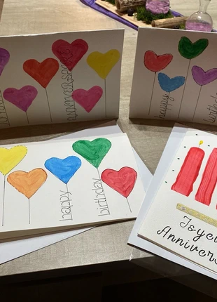 Lot de 4 cartes anniversaire avec pochettes et enveloppes, marke: Fait Main, zustand: Neu, mit Etikett, 4,00 €, 4,90 € inklusive Vinted-Käuferschutz