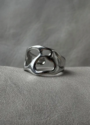 Bague irrégulière et raffinée en acier inoxydable, brand: CHROME, condition: Very good, size: Adjustable, €10.00, €11.20 includes Buyer Protection