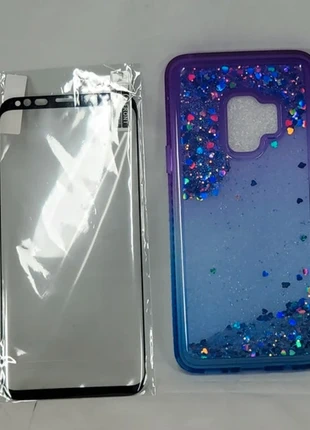 Nagbee Liquid Glitter Case with Tempered Glass for Samsung Galaxy S9 Purple Blue, brand: nagbee, condition: Good, £6.91, £7.96 includes Buyer Protection