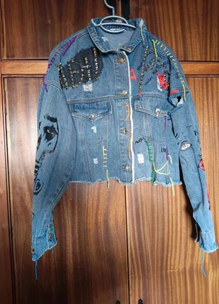 Chaqueta vaquera custom handmade, marque: underground, état: Neuf sans étiquette, taille: S / 36 / 8, 15,00 €, 16,45 € Protection acheteurs incluse
