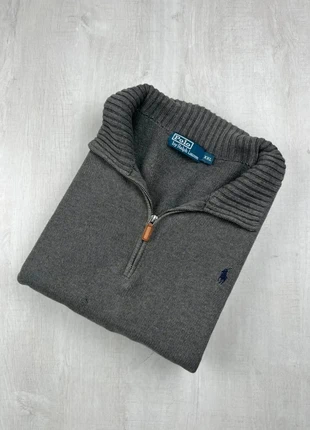 Pull half zip Ralph Lauren gris anthracite coton logo bleu brodé XXL homme old money, marque: Ralph Lauren, état: Bon état, taille: XXL, 40,00 €, 42,70 € Protection acheteurs (Pro) incluse