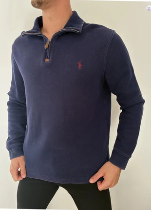 Pull 1/4 Zip Ralph Lauren Bleu Marine Logo Brodé Original, marke: Ralph Lauren, zustand: Sehr gut, größe: M, 58,00 €, 61,60 € inklusive Vinted-Käuferschutz