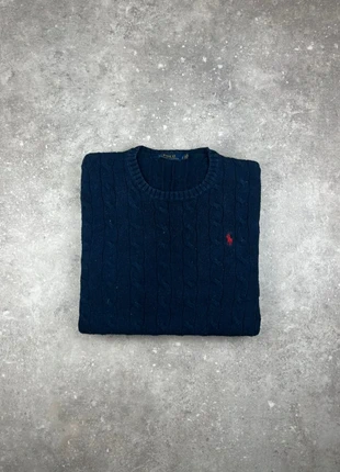 Pull Col Rond Tressé Torsadé Polo Ralph Lauren Taille L Homme Bleu Marine Logo Brodé Rouge Coton #R6, brand: Ralph Lauren, condition: Very good, size: L, €60.00, €63.70 includes Buyer Protection Pro