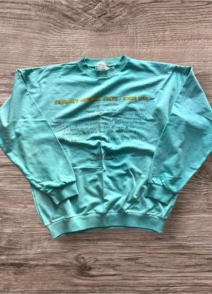 Pull col rond Levi’s vintage 90’s turquoise/menthe design noir - Taille L/XL, marque: Levi's, état: Très bon état, taille: L, 9,90 €, 11,10 € Protection acheteurs incluse
