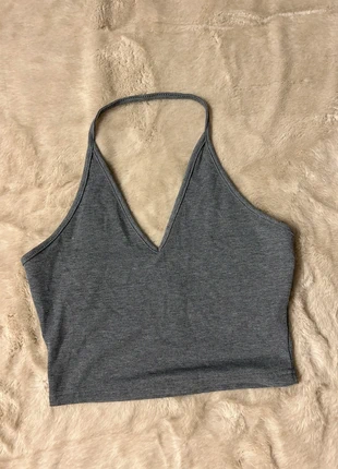 Crop Top Femme – Gris – Neuf – Dos Nu – Y2K / Vintage – Coton & Élasthanne, marque: Tendance, état: Neuf sans étiquette, taille: S / 36 / 8, 3,00 €, 3,85 € Protection acheteurs incluse