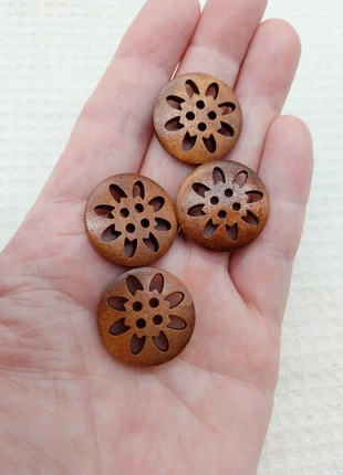Bouton de couture en bois marron 25mm - 4pcs A0631, marca: Mercerie Syllikan, estado: Muy bueno, 2,00 €, 2,80 € Protección al comprador Pro incluida