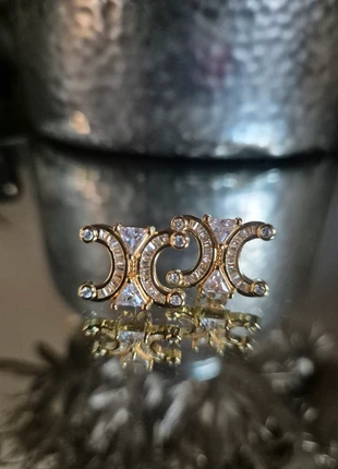 Orecchini donna mod celine color oro con zirconi., état: Neuf avec étiquette, 35,00 €, 37,45 € Protection acheteurs incluse