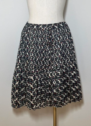 Jupe patineuse plissée Scotch and Soda, motifs géométriques style seventies bleue, brand: Scotch & Soda, condition: Very good, size: S / 36 / 8, €15.00, €16.45 includes Buyer Protection