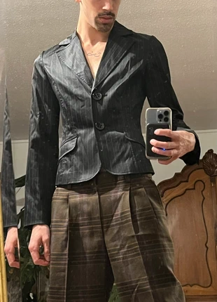 Satin pinstripe blazer, merk: Vintage, staat: Heel goed, maat: L / 40 / 12, € 7,50, € 8,58 inclusief Kopersbescherming