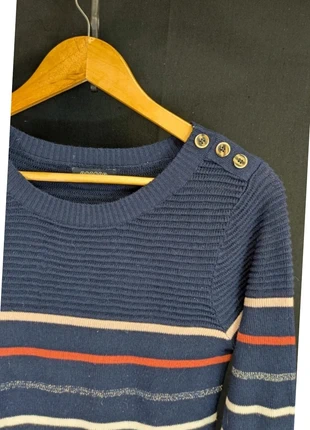 Pull femme marinière bleu marine rayures boutons épaule M, marke: Bonobo, zustand: Sehr gut, größe: M / 38 / 10, 13,50 €, 14,88 € beinhaltet Vinted-Käuferschutz Pro