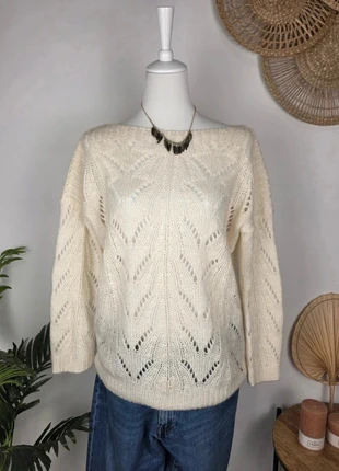 Pull Des Petits Hauts COCOT T4 blanc cassé kid mohair ajouré maille doux bohème, merk: Des Petits Hauts, staat: Heel goed, maat: L / 40 / 12, € 47,00, € 50,05 inclusief Kopersbescherming