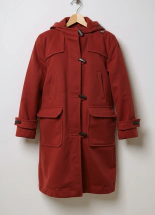 Hettemarks – Elegant Red 70% Virgin Wool & 10% Cashmere Duffle Coat with Hood – M 👒 👠, marca: Hettemarks, estado: Muito bom, tamanho: M / 38 / 10, €49.99, €53.19 inclui Proteção do Comprador Pro
