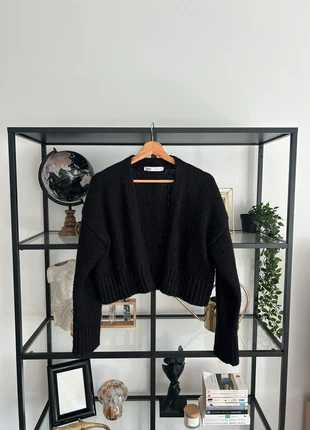 Gilet en maille oversize noir Zara, brand: Zara, condition: Very good, size: S / 36 / 8, €15.00, €16.45 includes Buyer Protection