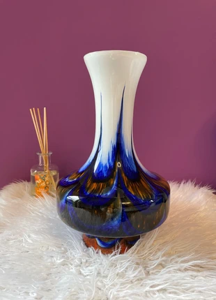 🌸 Vase en verre Murano – 32 cm – Bleu, blanc et ambre, marke: Murano, zustand: Sehr gut, 23,00 €, 24,85 € inklusive Vinted-Käuferschutz