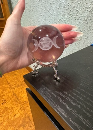 Bola de cristal Esfera Triple Luna con Pentáculo hekate, estado: Nuevo con etiquetas, 12,50 €, 13,83 € Protección al comprador incluida