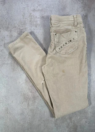 Pantalon En Velours Côtelé / Corduroy mudd beige velours cotele droit poches clous taille 14, marca: Vintage Dressing, estado: Bom, tamanho: S / 36 / 8, €4.00, €4.90 inclui Proteção do Comprador Pro
