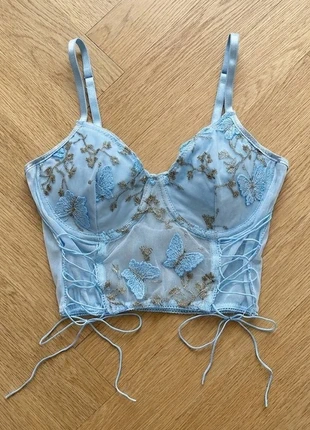 Corset bleu dentelle papillon taille m, condizioni: Ottime, taglia: M / IT 42 / EU 38, €34.99, €37.44 include la Protezione acquisti