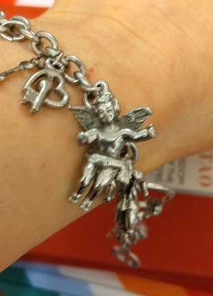 Costume Silver Metal Charm Bracelet Toggle Clasp, brand: Source Unknown, condition: Good, £4.00, £4.90 includes Buyer Protection