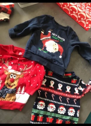 Lot de 3 pulls de Noël !!, marque: Primark, état: Très bon état, taille: 9-12 mois / 74 cm, 7,00 €, 8,05 € Protection acheteurs incluse