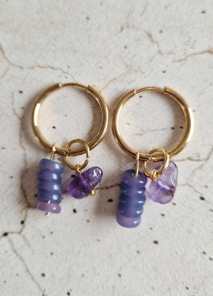 Créoles breloques Améthyste, merk: Creatrice, staat: Nieuw zonder prijskaartje, € 9,00, € 10,15 inclusief Kopersbescherming Pro