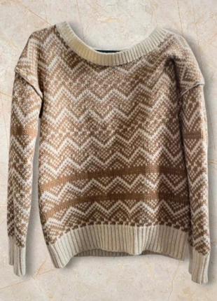 🦋Pull Jennyfer Taille S - Motif Chevron Marron et Crème🦋, marque: Jennyfer, état: Très bon état, taille: S / 36 / 8, 10,00 €, 11,20 € Protection acheteurs incluse
